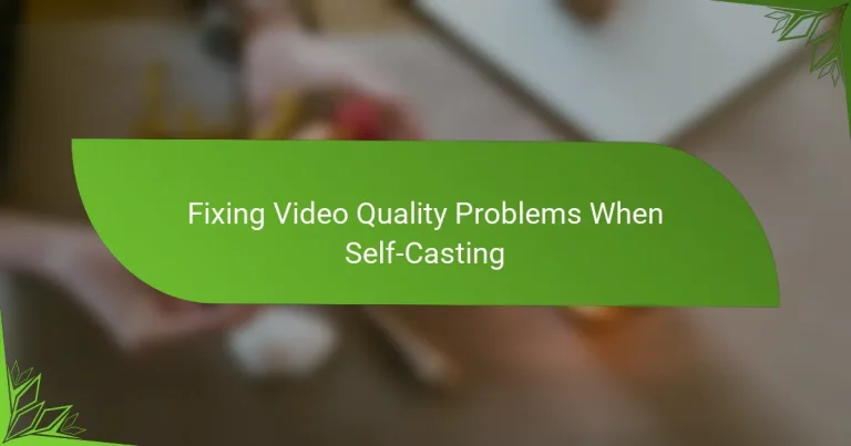 Fixing Video Quality Problems When Self-Casting