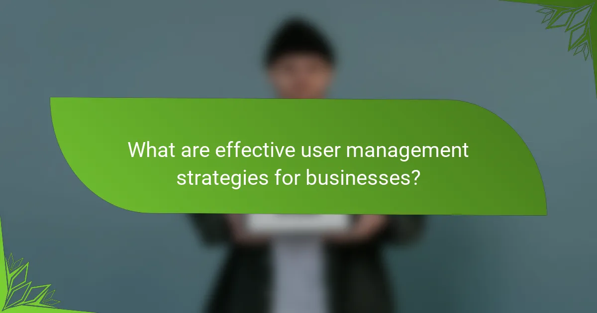 What are effective user management strategies for businesses?