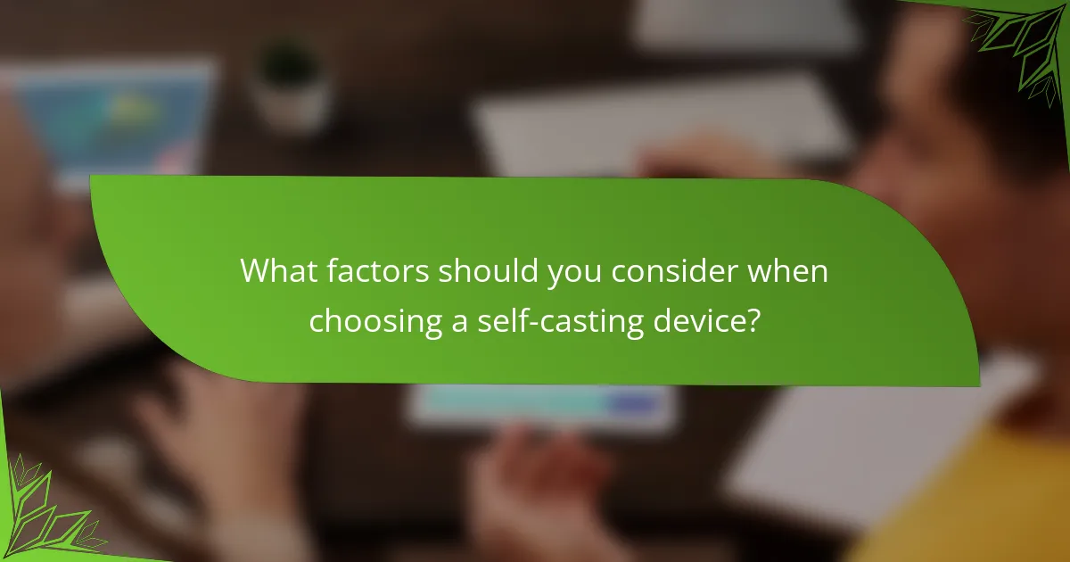 What factors should you consider when choosing a self-casting device?