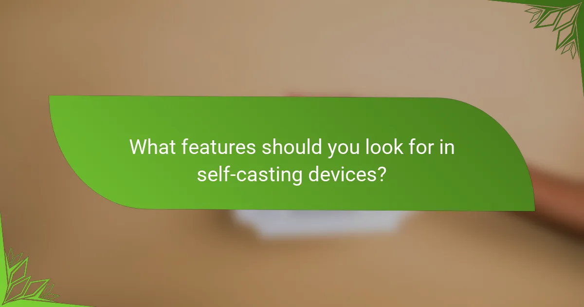 What features should you look for in self-casting devices?